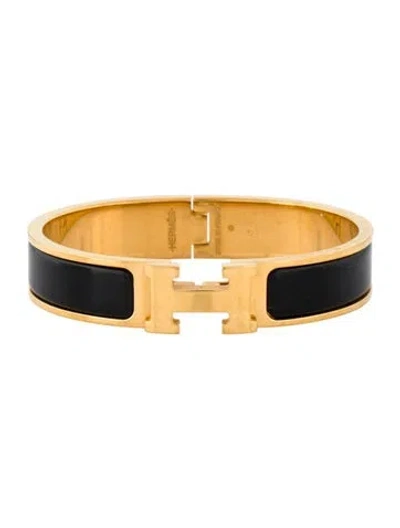 Pre-owned Hermes Clic H Enamel Bangle Bracelet, 6.5" In Multi
