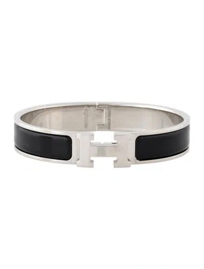 Pre-owned Hermes Clic H Enamel Bangle Bracelet, 6.75" In Multi