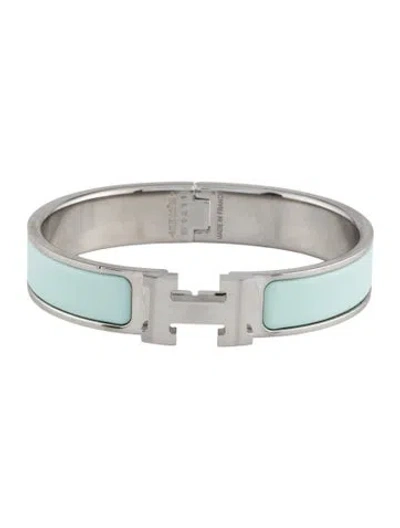 Pre-owned Hermes Clic H Enamel Bracelet, 6" In Multicolor