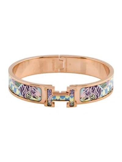 Pre-owned Hermes Clic H Lanternes, Ballons Et Cocardes Bracelet, 6.75" In Multi