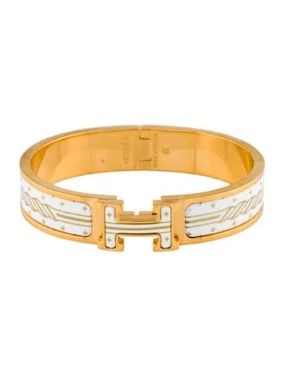 Pre-owned Hermes Clic H Quadrige Au Fil Bracelet, 6" In Multi