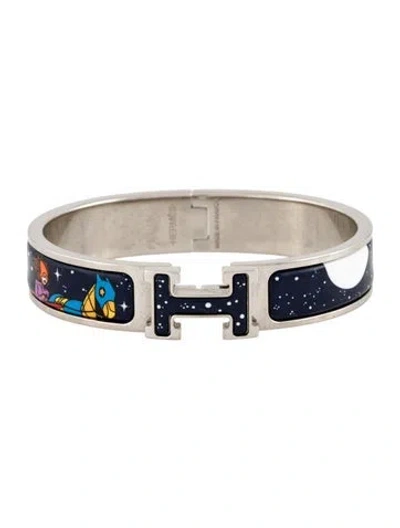 Pre-owned Hermes Clic H W/ Enamel At Turnlock Bracelet, 6.25" In Multi