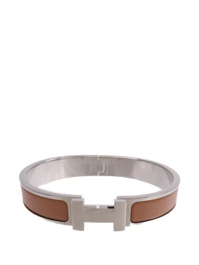 Pre-owned Hermes Clic Hh Bracelet In Silver