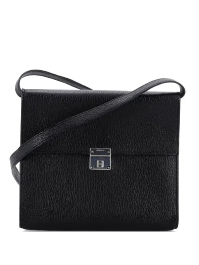 Pre-owned Hermes Clic Wallet On Strap Chevre Mysore 16 Shoulder Bag In Black