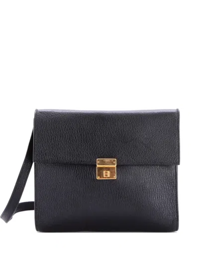 Pre-owned Hermes Clic Wallet On Strap Chevre Mysore 16 Shoulder Bag In Black