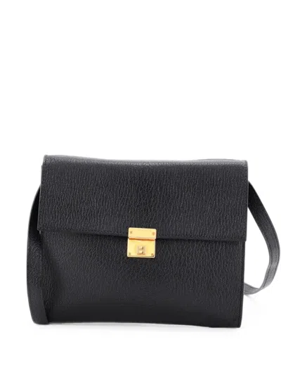 Pre-owned Hermes Clic Wallet On Strap Chevre Mysore 16 Shoulder Bag In Black