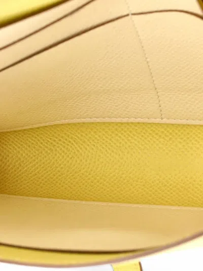 Pre-owned Hermes Clic Wallet On Strap Verso Epsom 16 Crossbody Bag In Yellow