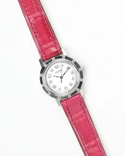 Pre-owned Hermes Hermès Clipper 24mm Ref Cl4.231 Full Set Watch