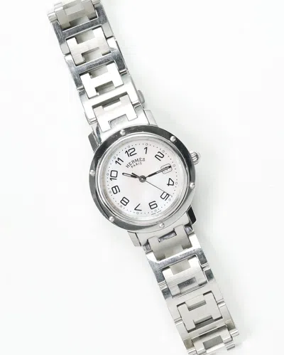Pre-owned Hermes Hermès Clipper 31mm Ref Cl6.410 Mother-of-pearl Dial Watch