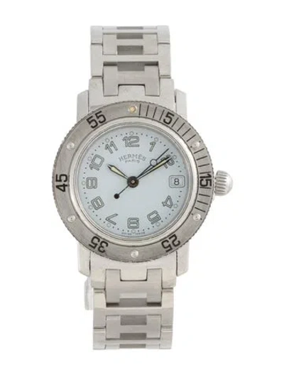 Pre-owned Hermes Clipper Diver Watch, 28mm In Multicolor
