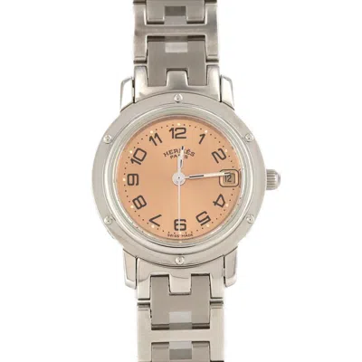Pre-owned Hermes Clipper Stainless Steel Wristwatch () In Multi