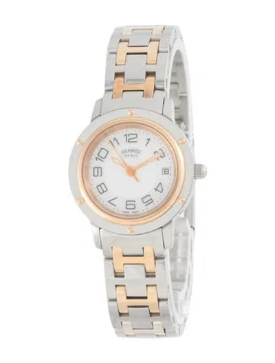 Pre-owned Hermes Clipper Watch, 24mm In Multi