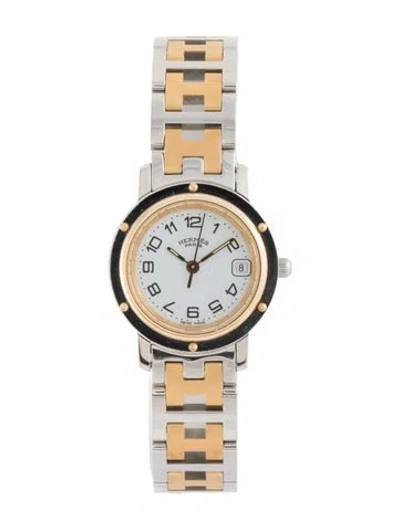 Pre-owned Hermes Clipper Watch, 24mm In Multi