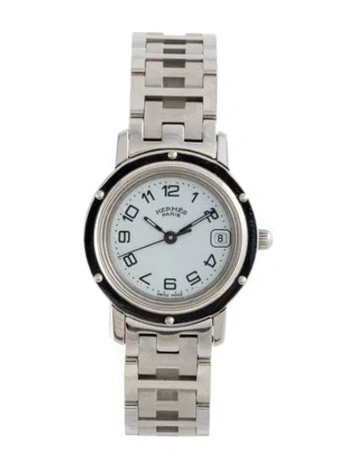 Pre-owned Hermes Clipper Watch, 24mm In Multi