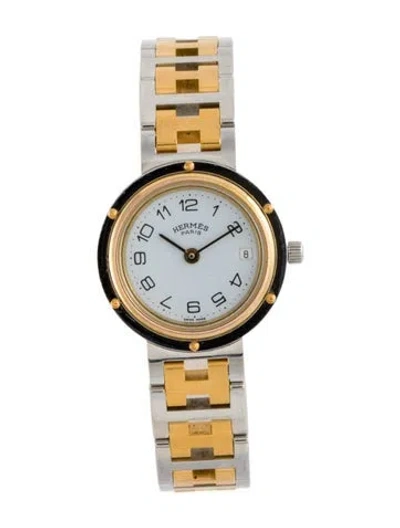 Pre-owned Hermes Clipper Watch, 24mm In Multi