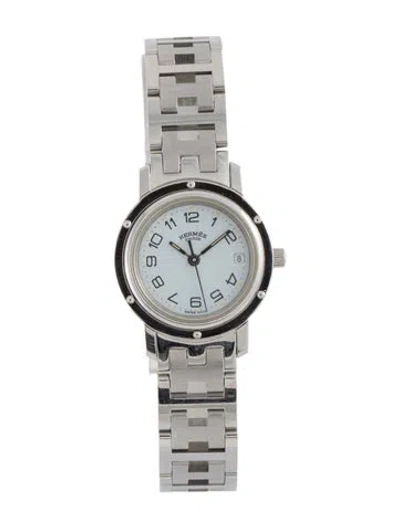 Pre-owned Hermes Clipper Watch, 24mm In Multi