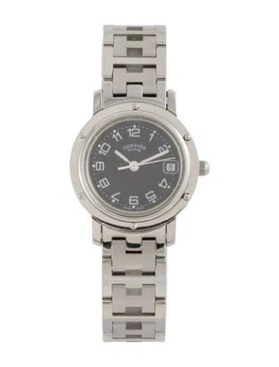 Pre-owned Hermes Clipper Watch, 24mm In Multi