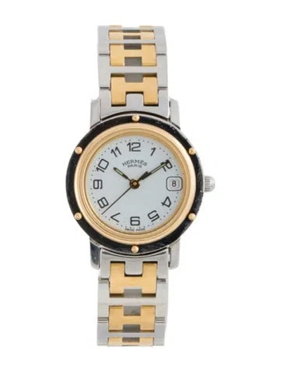 Pre-owned Hermes Clipper Watch, 24mm In Multi