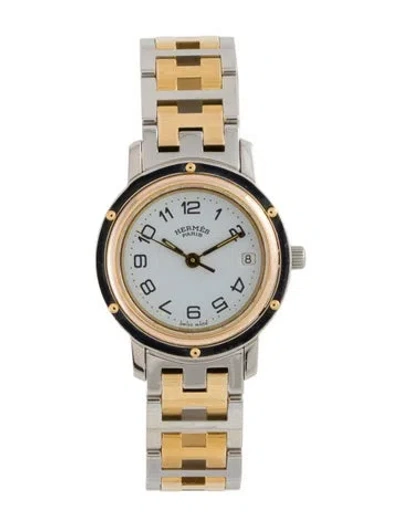 Pre-owned Hermes Clipper Watch, 24mm In Multi