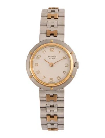 Pre-owned Hermes Clipper Watch, 24mm In Multi