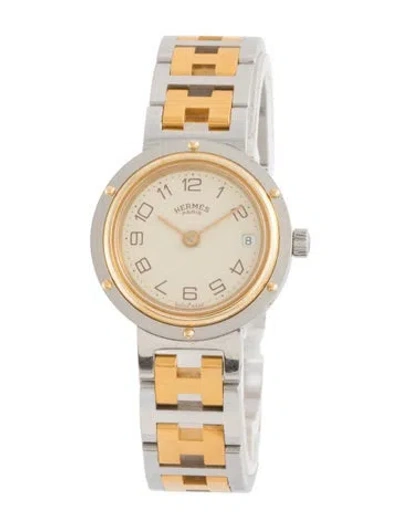 Pre-owned Hermes Clipper Watch, 24mm In Multi