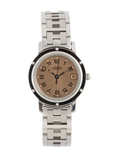 Pre-owned Hermes Clipper Watch, 24mm In Multicolor