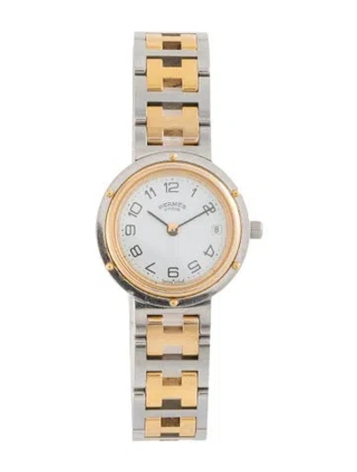 Pre-owned Hermes Clipper Watch, 24mm In Multicolor