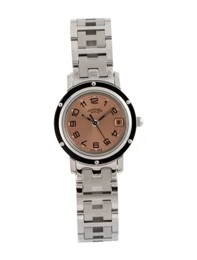 Pre-owned Hermes Clipper Watch, 24mm In Multicolor