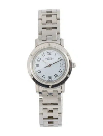 Pre-owned Hermes Clipper Watch, 24mm In Multicolor