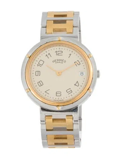 Pre-owned Hermes Clipper Watch, 34mm In Multi