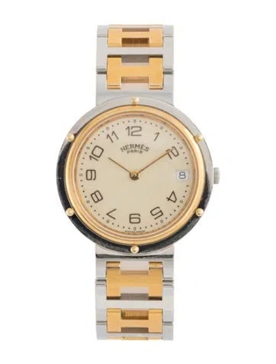 Pre-owned Hermes Clipper Watch, 34mm In Multi