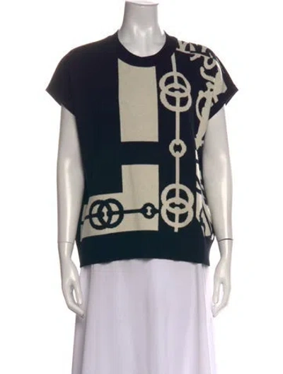 Pre-owned Hermes Cliquetis Cashmere Top In Black