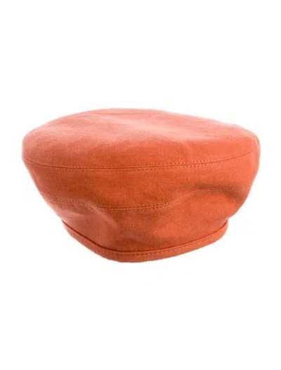 Pre-owned Hermes Cliquetis Saint-honore Beret In Orange