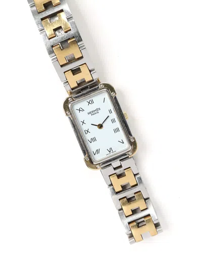 Pre-owned Hermes Hermès Cloajour 18mm Ca 2005 Watch In White