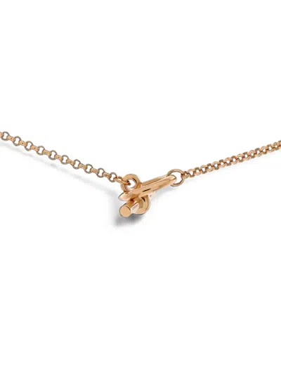 Pre-owned Hermes Clou De Forge Pendant 18k Rose Gold Large Necklace In Pink