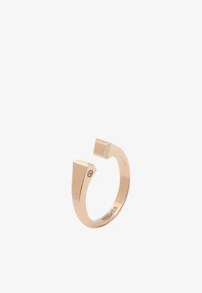 Hermes Clou De Forge Pm Ring In Rose Gold