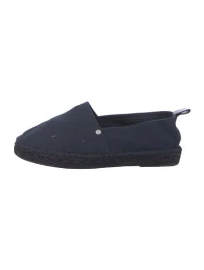 Pre-owned Hermes Clou De Selle Accent Canvas Espadrilles In Blue