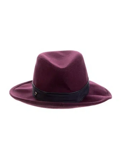 Pre-owned Hermes Clou De Selle Cashmere Hat In Purple