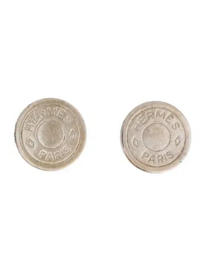 Pre-owned Hermes Clou De Selle Clip-on Earrings In Multi