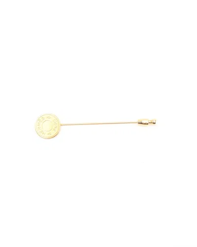Pre-owned Hermes Hermès Clou De Selle Pin Brooch In Yellow