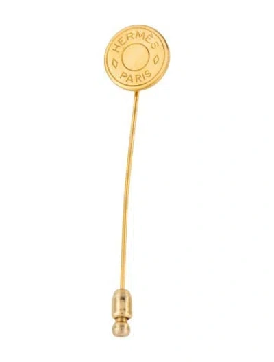 Pre-owned Hermes Clou De Selle Stick Pin In Multicolor