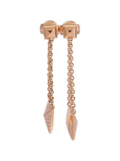 Pre-owned Hermes Clou D'h Diamond Earrings In Pink