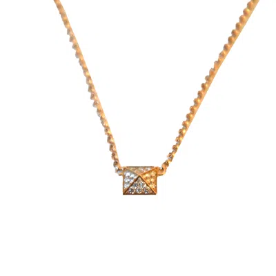 Pre-owned Hermes Clou D'h Diamond Necklace Gold In Os