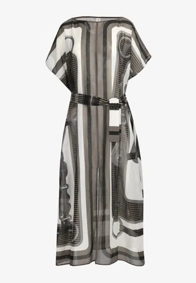 Pre-owned Hermes Coaching Remix Maxi Beach Caftan