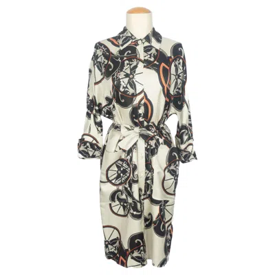 Pre-owned Hermes Hermès Coat Dress 'tricolor Coach' Resort 2019 In Sand