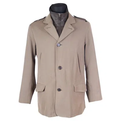 Pre-owned Hermes Coat With Leather Vest In Brown