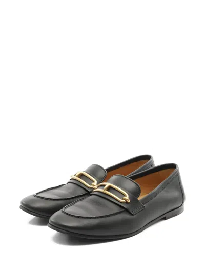 Pre-owned Hermes Colette Leather Loafers In Black