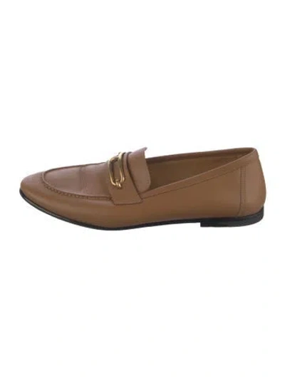 Pre-owned Hermes Colette Leather Loafers In Brown