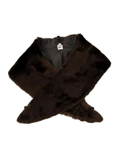 Pre-owned Hermes Collar Fur Scarf In Brown