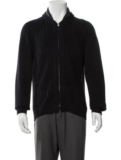 Pre-owned Hermes Collar Long Sleeve Cardigan In Black